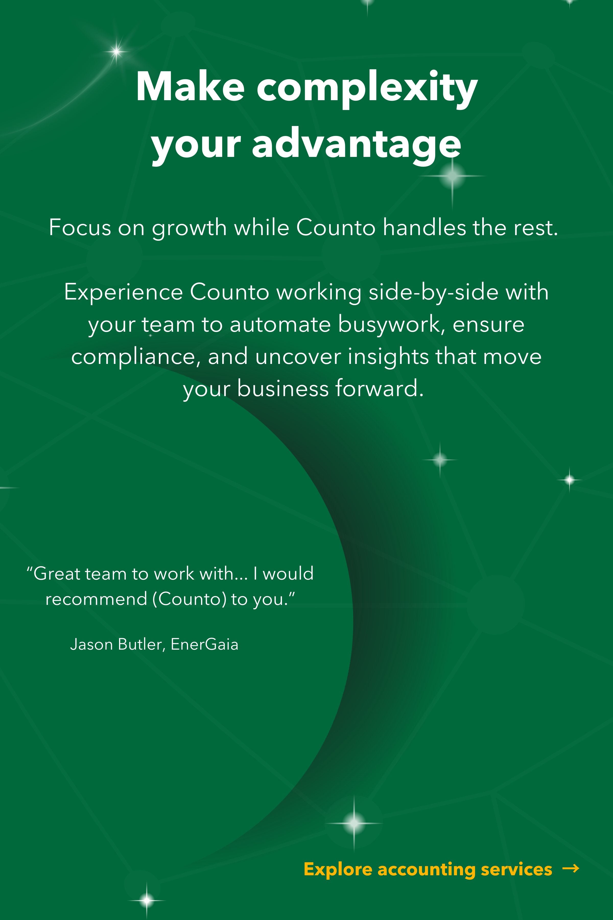 Counto partners with businesses to automate financial operations and drive growth through automation and insights.