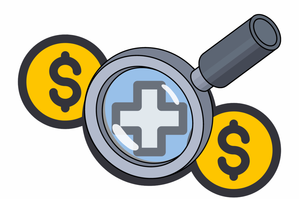 Magnifying glass inspecting dollar signs representing a detailed breakdown of hidden Singapore incorporation cost and fees.