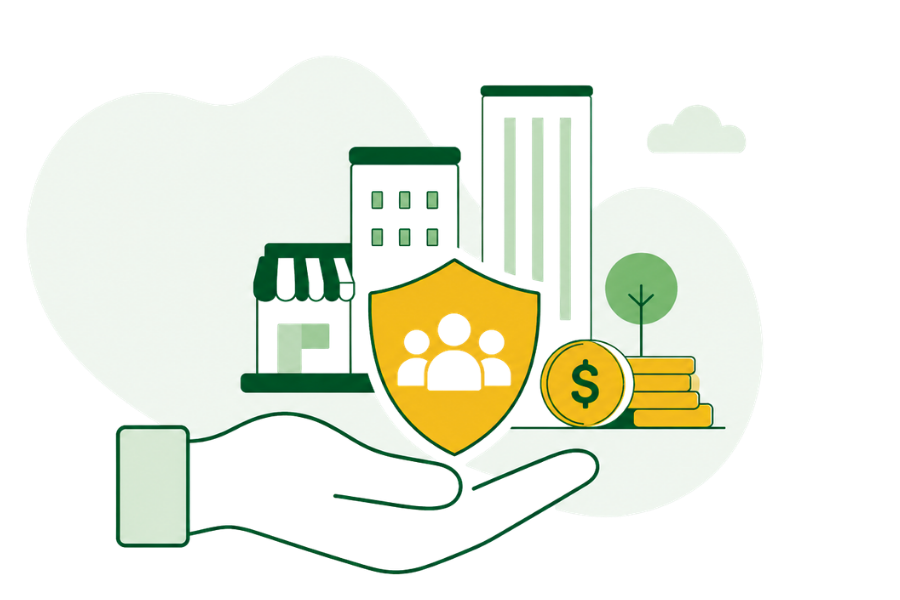 Singapore SME support illustrated through business, financial assistance and protection