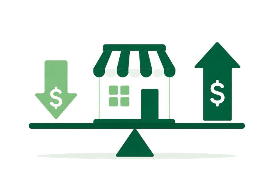 Singapore SME cash flow illustration showing rising costs and business income